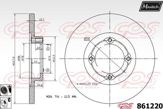 Maxtech 861011 - Kočioni disk www.molydon.hr