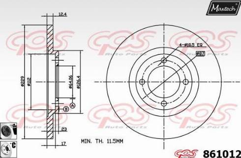 Maxtech 861012.6060 - Kočioni disk www.molydon.hr