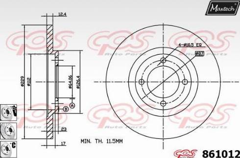 Maxtech 861012.6880 - Kočioni disk www.molydon.hr