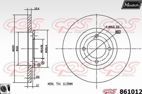 Maxtech 861012.0060 - Kočioni disk www.molydon.hr