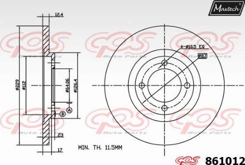 Maxtech 861012.0000 - Kočioni disk www.molydon.hr