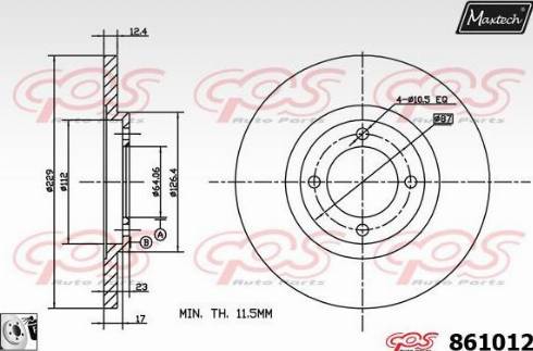 Maxtech 861012.0080 - Kočioni disk www.molydon.hr