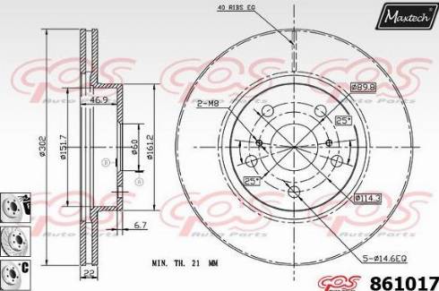 Maxtech 861017.6980 - Kočioni disk www.molydon.hr