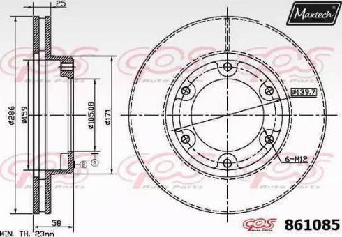 Maxtech 861085.0000 - Kočioni disk www.molydon.hr