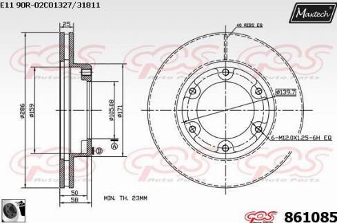 Maxtech 861085.0060 - Kočioni disk www.molydon.hr