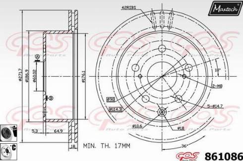 Maxtech 861086.6060 - Kočioni disk www.molydon.hr