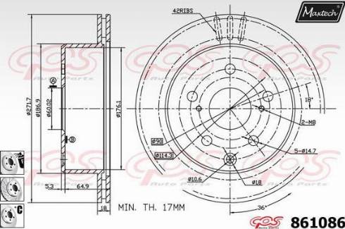 Maxtech 861086.6880 - Kočioni disk www.molydon.hr