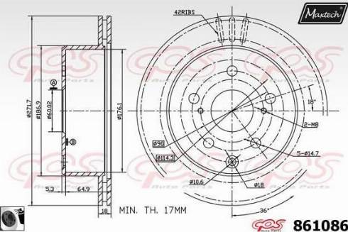 Maxtech 861086.0060 - Kočioni disk www.molydon.hr