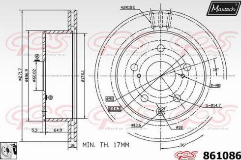 Maxtech 861086.0080 - Kočioni disk www.molydon.hr