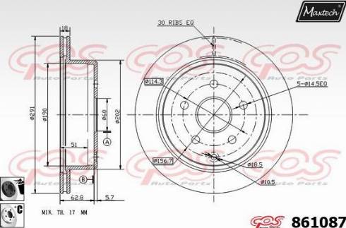 Maxtech 861087.6060 - Kočioni disk www.molydon.hr