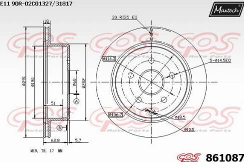 Maxtech 861087.0000 - Kočioni disk www.molydon.hr