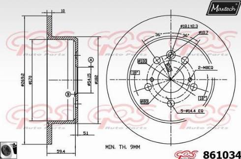 Maxtech 861034.0060 - Kočioni disk www.molydon.hr