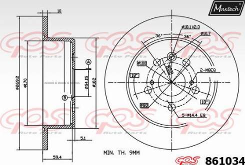 Maxtech 861034.0000 - Kočioni disk www.molydon.hr