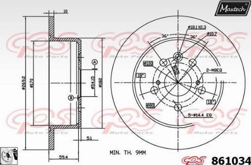 Maxtech 861034.0080 - Kočioni disk www.molydon.hr