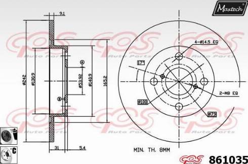 Maxtech 861035.6060 - Kočioni disk www.molydon.hr