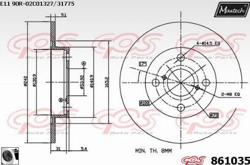 Maxtech 861035.0060 - Kočioni disk www.molydon.hr