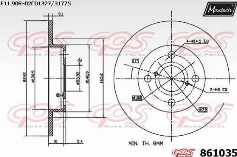 Maxtech 861035.0000 - Kočioni disk www.molydon.hr