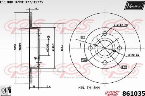 Maxtech 861035.0080 - Kočioni disk www.molydon.hr