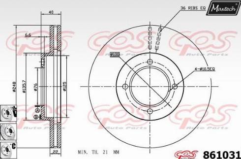 Maxtech 861031.6880 - Kočioni disk www.molydon.hr