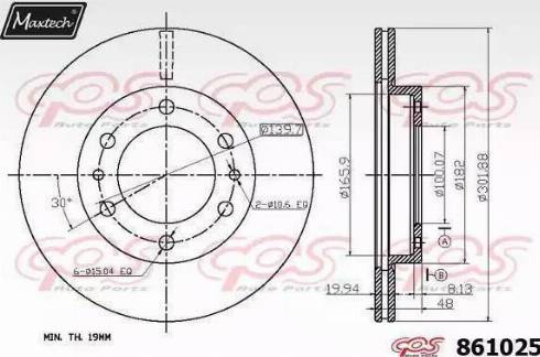 Maxtech 861025.0000 - Kočioni disk www.molydon.hr