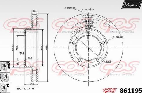 Maxtech 861195.6980 - Kočioni disk www.molydon.hr