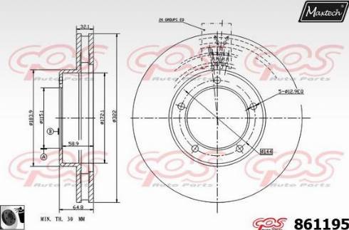 Maxtech 861195.0060 - Kočioni disk www.molydon.hr