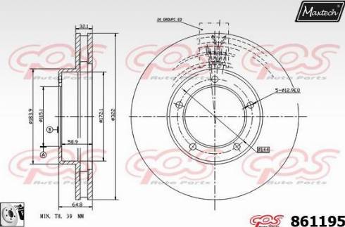 Maxtech 861195.0080 - Kočioni disk www.molydon.hr