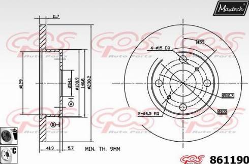 Maxtech 861190.6060 - Kočioni disk www.molydon.hr