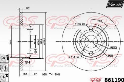 Maxtech 861190.6880 - Kočioni disk www.molydon.hr