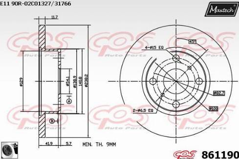 Maxtech 861190.0060 - Kočioni disk www.molydon.hr