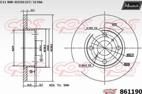 Maxtech 861190.0000 - Kočioni disk www.molydon.hr