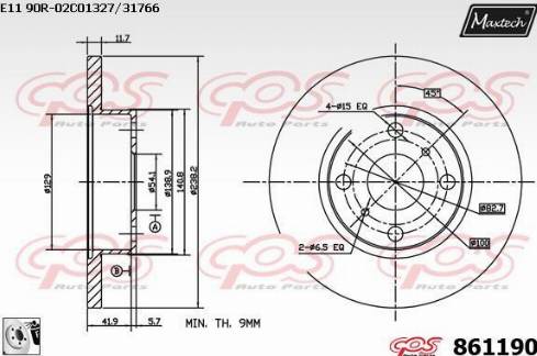 Maxtech 861190.0080 - Kočioni disk www.molydon.hr