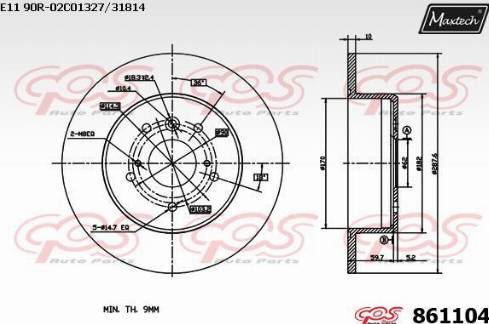 Maxtech 861104.0000 - Kočioni disk www.molydon.hr