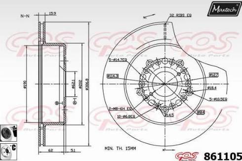 Maxtech 861105.6060 - Kočioni disk www.molydon.hr