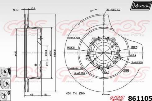 Maxtech 861105.6980 - Kočioni disk www.molydon.hr