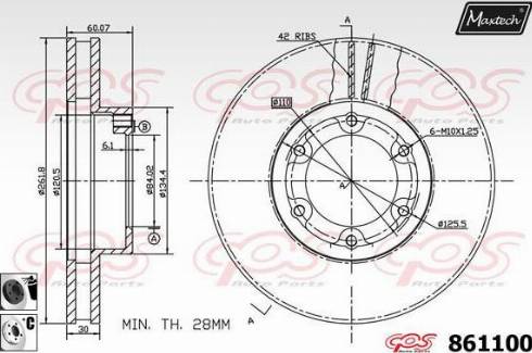 Maxtech 861100.6060 - Kočioni disk www.molydon.hr