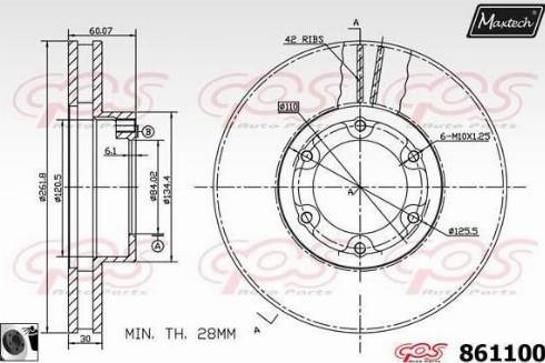 Maxtech 861100.0060 - Kočioni disk www.molydon.hr