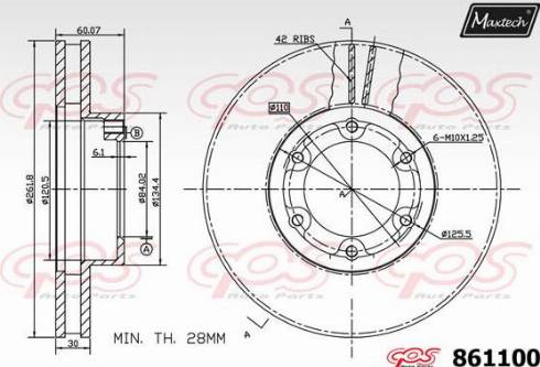 Maxtech 861100.0000 - Kočioni disk www.molydon.hr