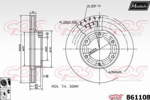 Maxtech 861108.6060 - Kočioni disk www.molydon.hr