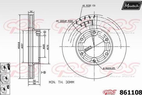 Maxtech 861108.6880 - Kočioni disk www.molydon.hr