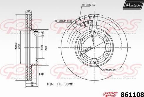 Maxtech 861108.0000 - Kočioni disk www.molydon.hr