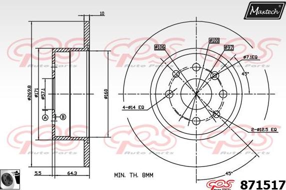 Maxtech 861108 - Kočioni disk www.molydon.hr