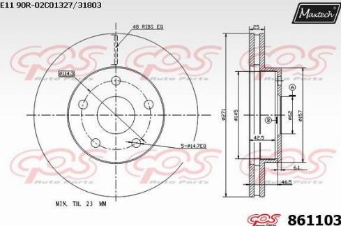 Maxtech 861103.0000 - Kočioni disk www.molydon.hr