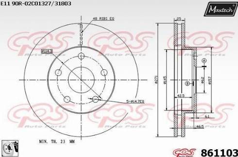 Maxtech 861103.0080 - Kočioni disk www.molydon.hr