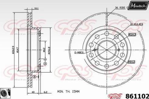 Maxtech 861102.0060 - Kočioni disk www.molydon.hr