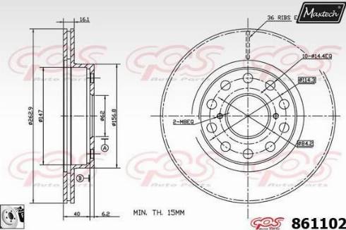 Maxtech 861102.0080 - Kočioni disk www.molydon.hr