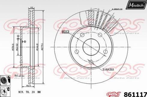 Maxtech 861117.6060 - Kočioni disk www.molydon.hr