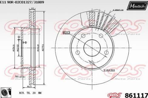 Maxtech 861117.0060 - Kočioni disk www.molydon.hr