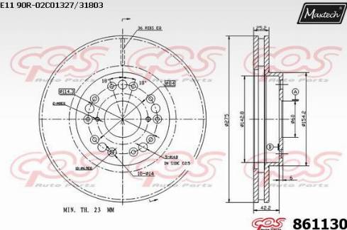 Maxtech 861130.0000 - Kočioni disk www.molydon.hr