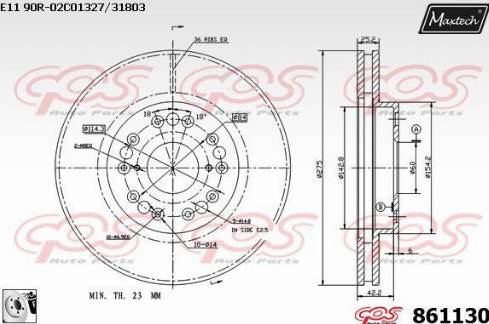 Maxtech 861130.0080 - Kočioni disk www.molydon.hr